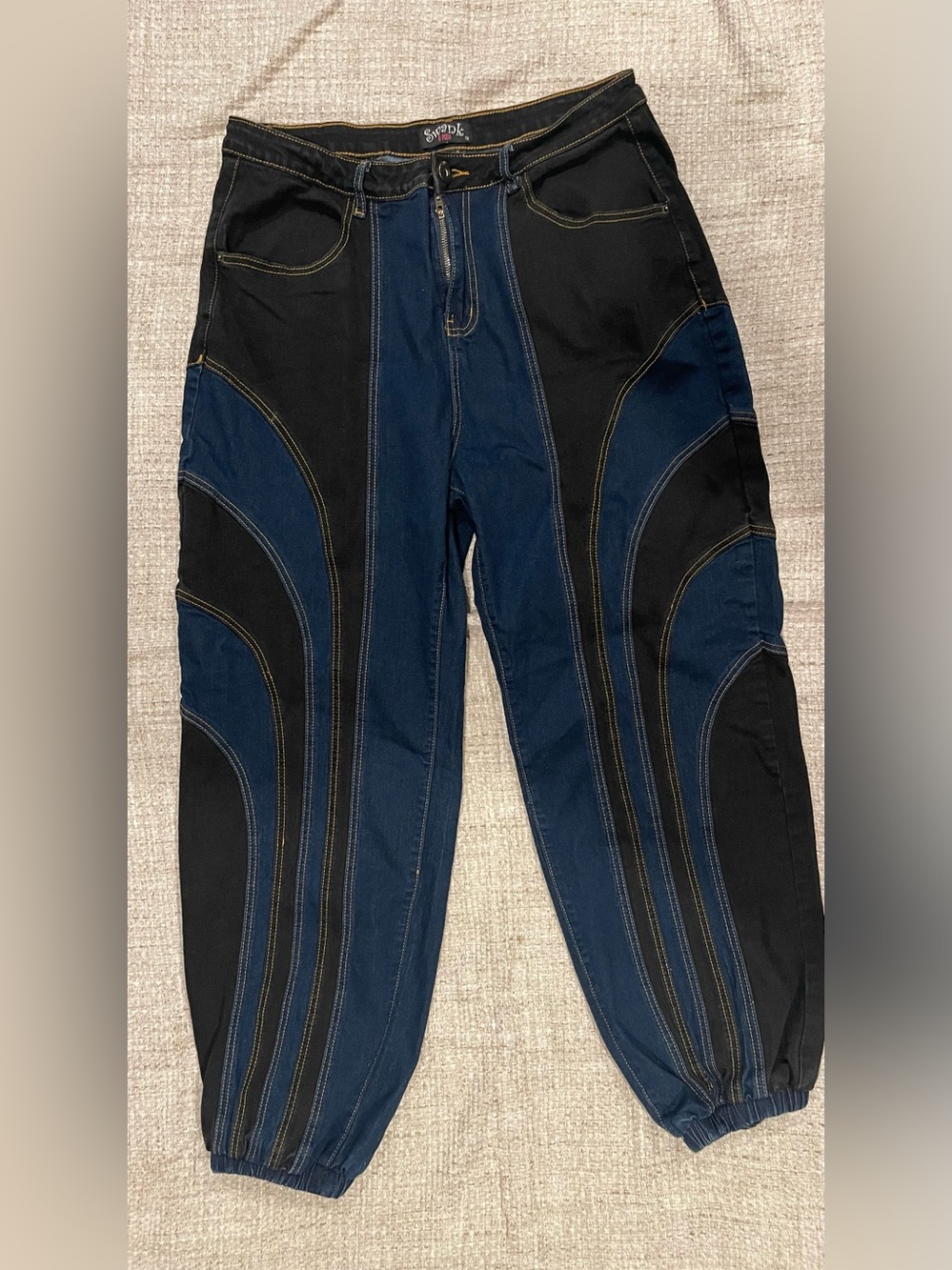 Swank Women’s Two-Tone Black & Navy Jeans